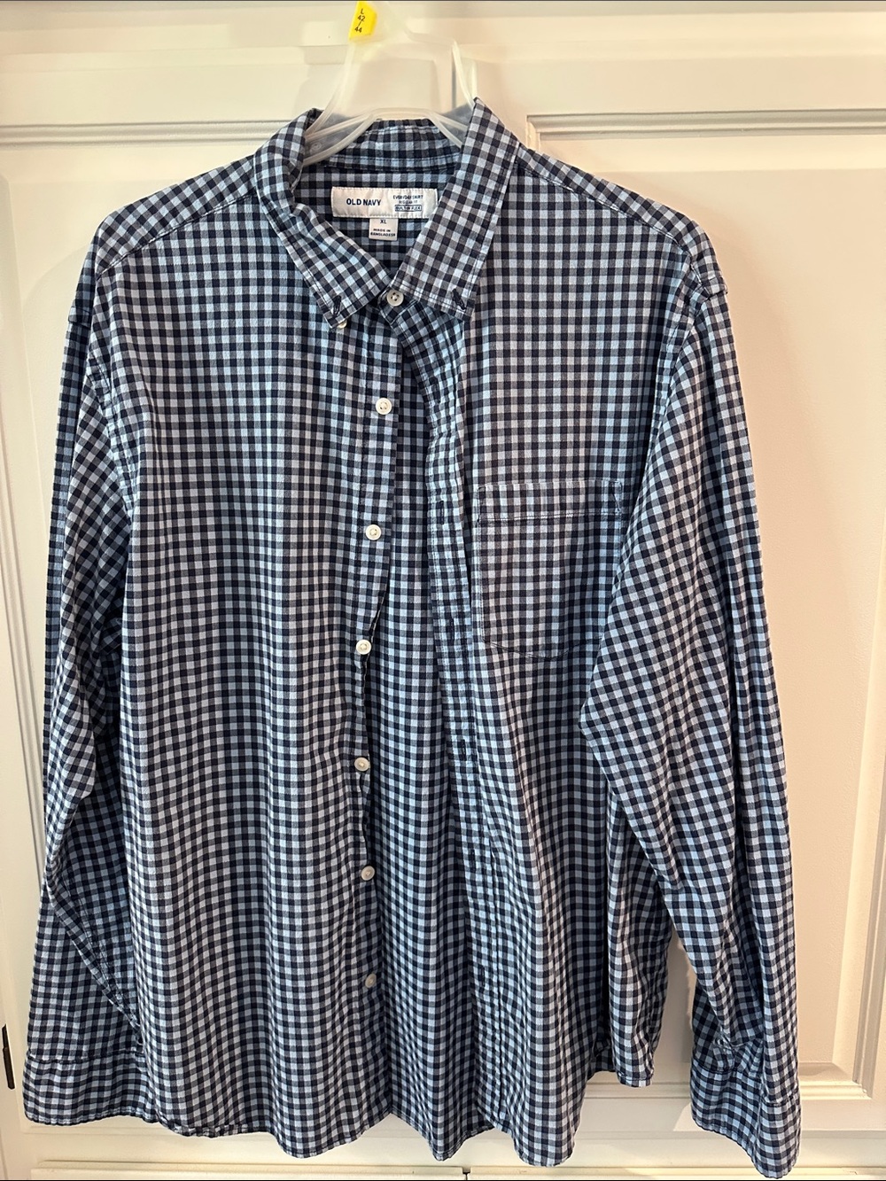 Old Navy Navy and White Gingham Button-Down Shirt